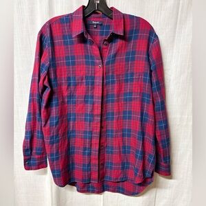 Madewell  Red and Blue Plaid Shirt